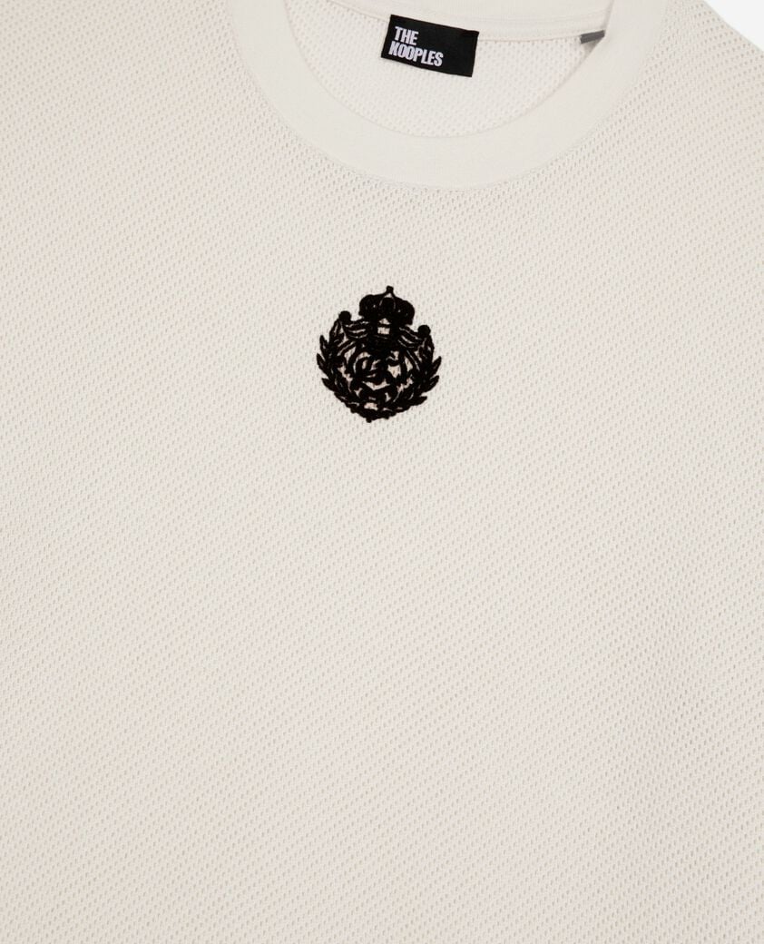 The Kooples WOMEN ECRU t-shirt with ecru honeycomb crest