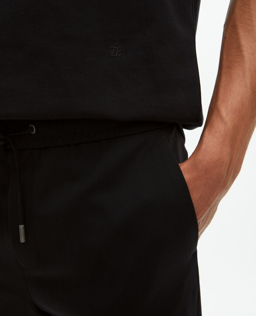 The Kooples HOMME BLACK t-shirt mixte droit uni noir