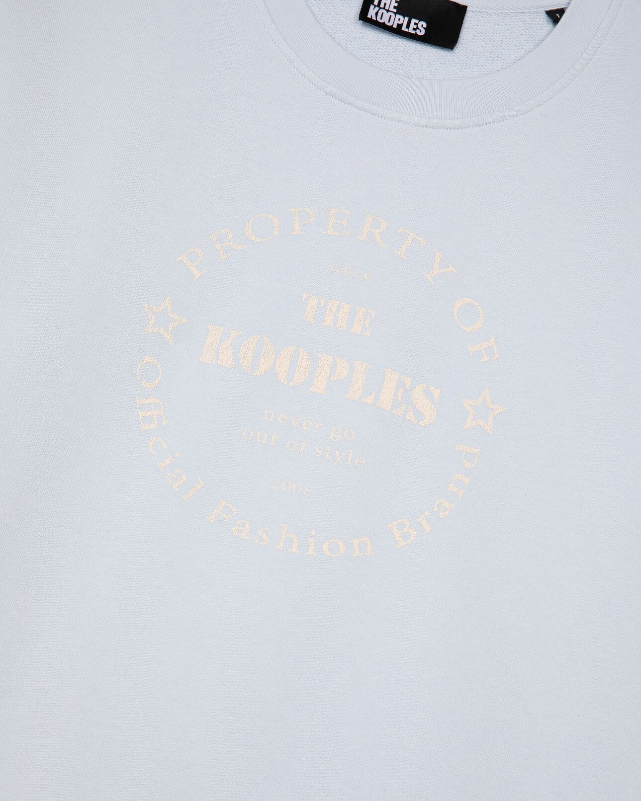 The Kooples FEMME LIGHT BLUE sweathshirt avec sérigraphie bleu clair