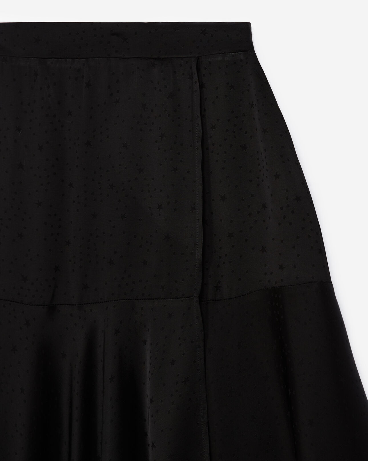 The Kooples WOMEN BLACK black wrap skirt with star print
