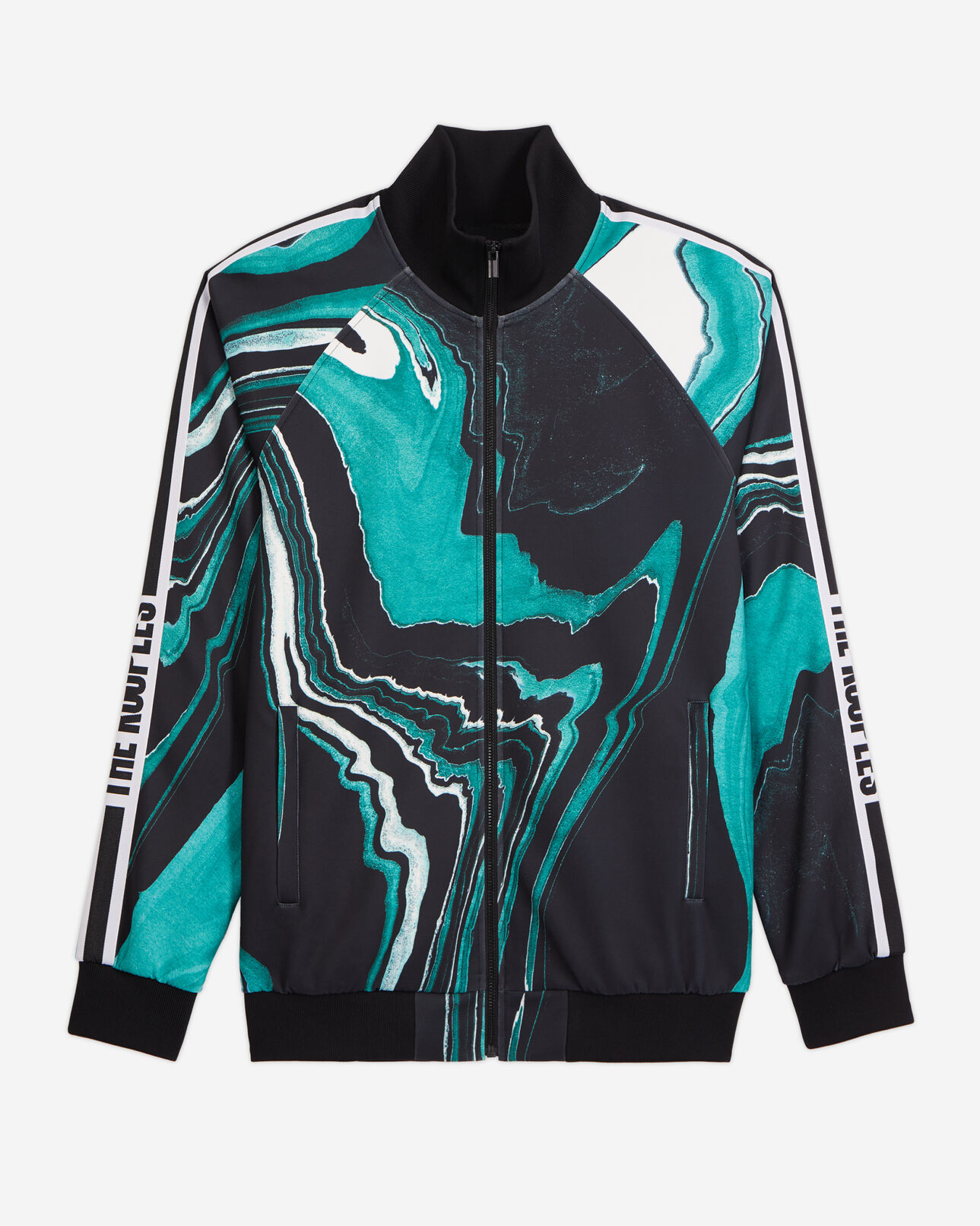 The Kooples HOMME BLACK / GREEN veste de survêtement imprimée