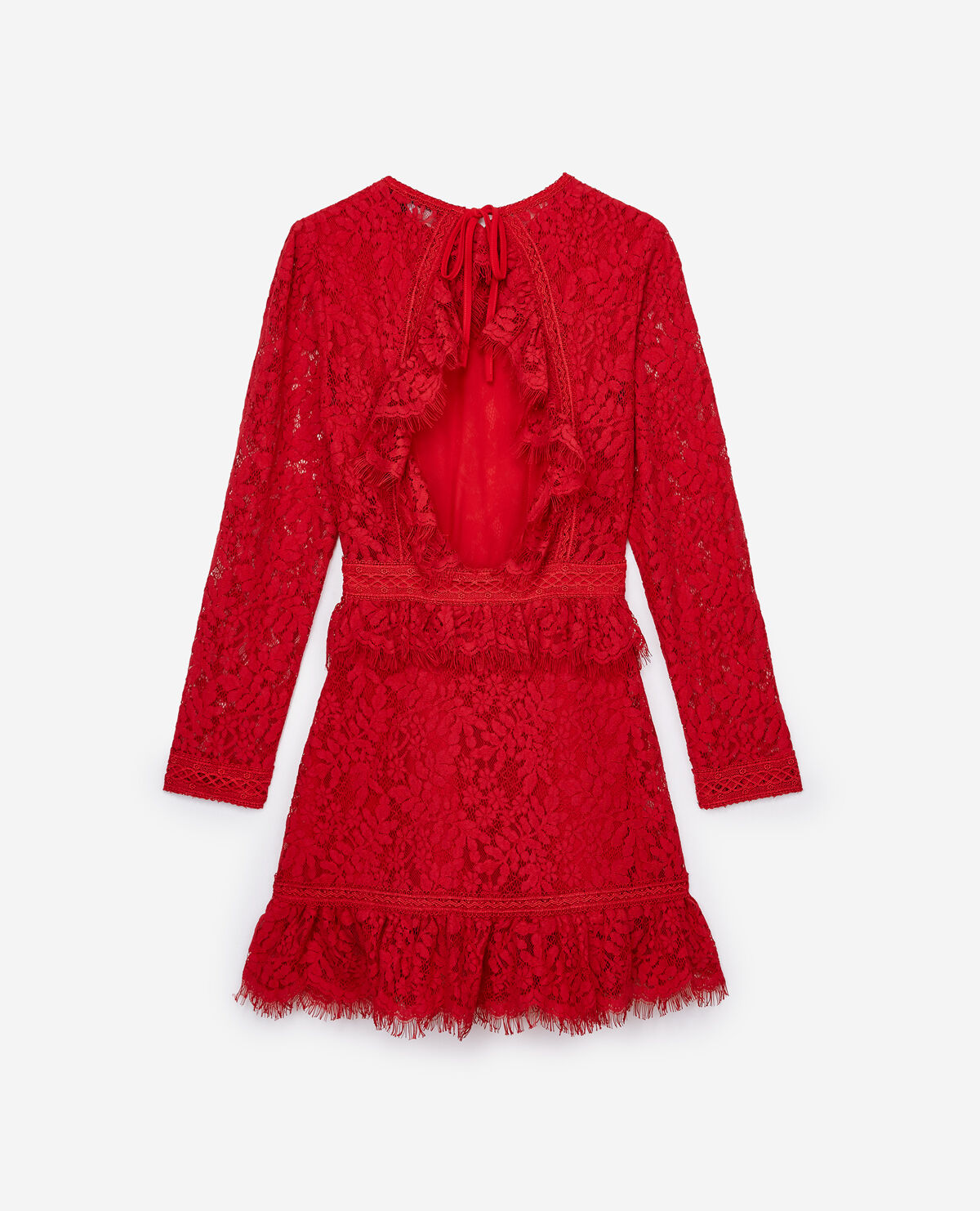 Robe rouge dentelle deals