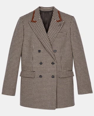 The Kooples DAMEN ECRU BLACK vichy-anzughose mit karomuster