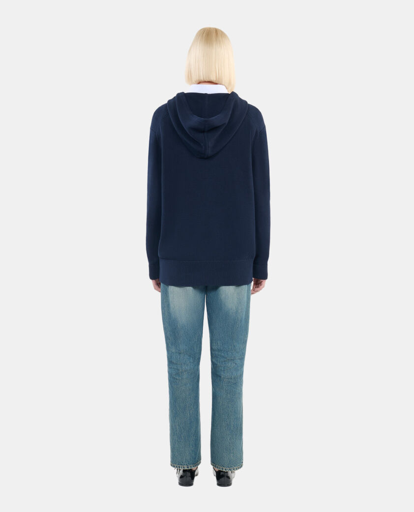 The Kooples WOMEN NAVY navy blue hooded sweater 