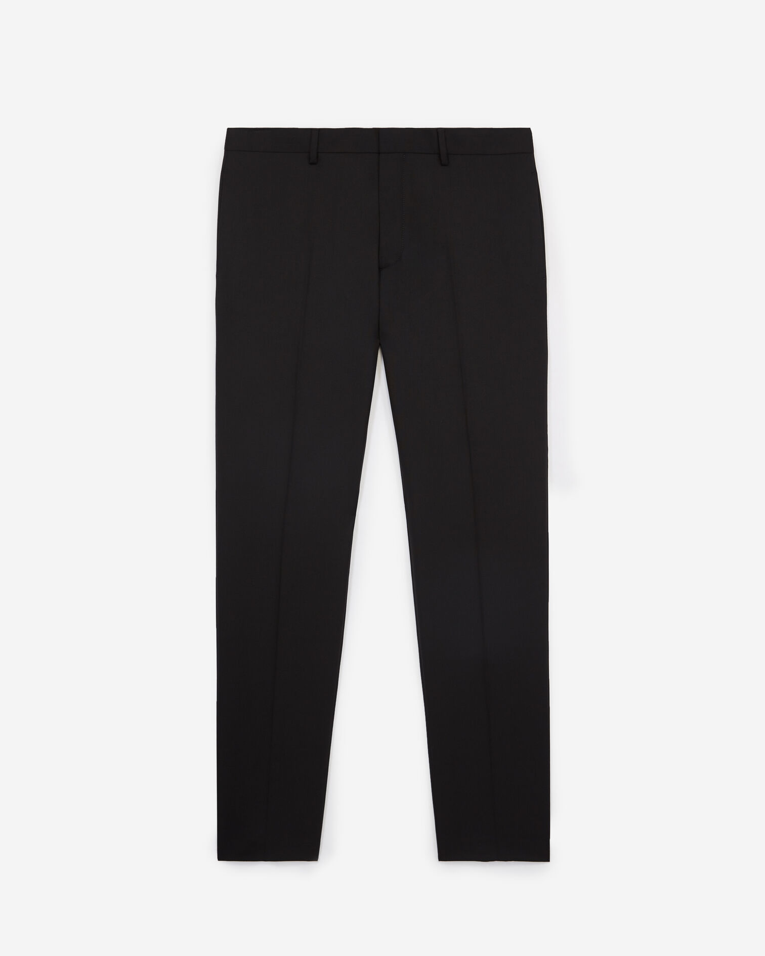 Slim-fit black suit trousers in stretch wool, BLACK, hi-res image number null
