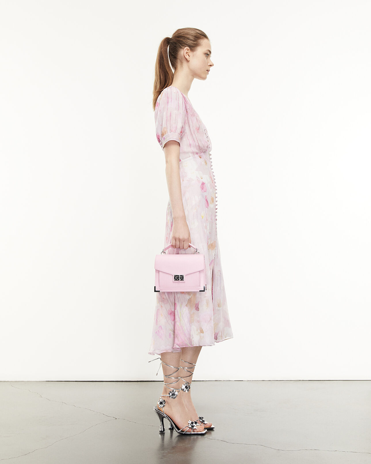 The Kooples FEMME PINK robe longue imprimée fleuri