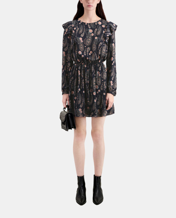 robe courte imprimée avec volants