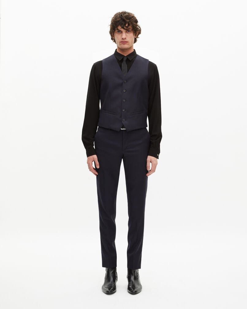 The Kooples MEN DARK NAVY navy blue wool suit vest