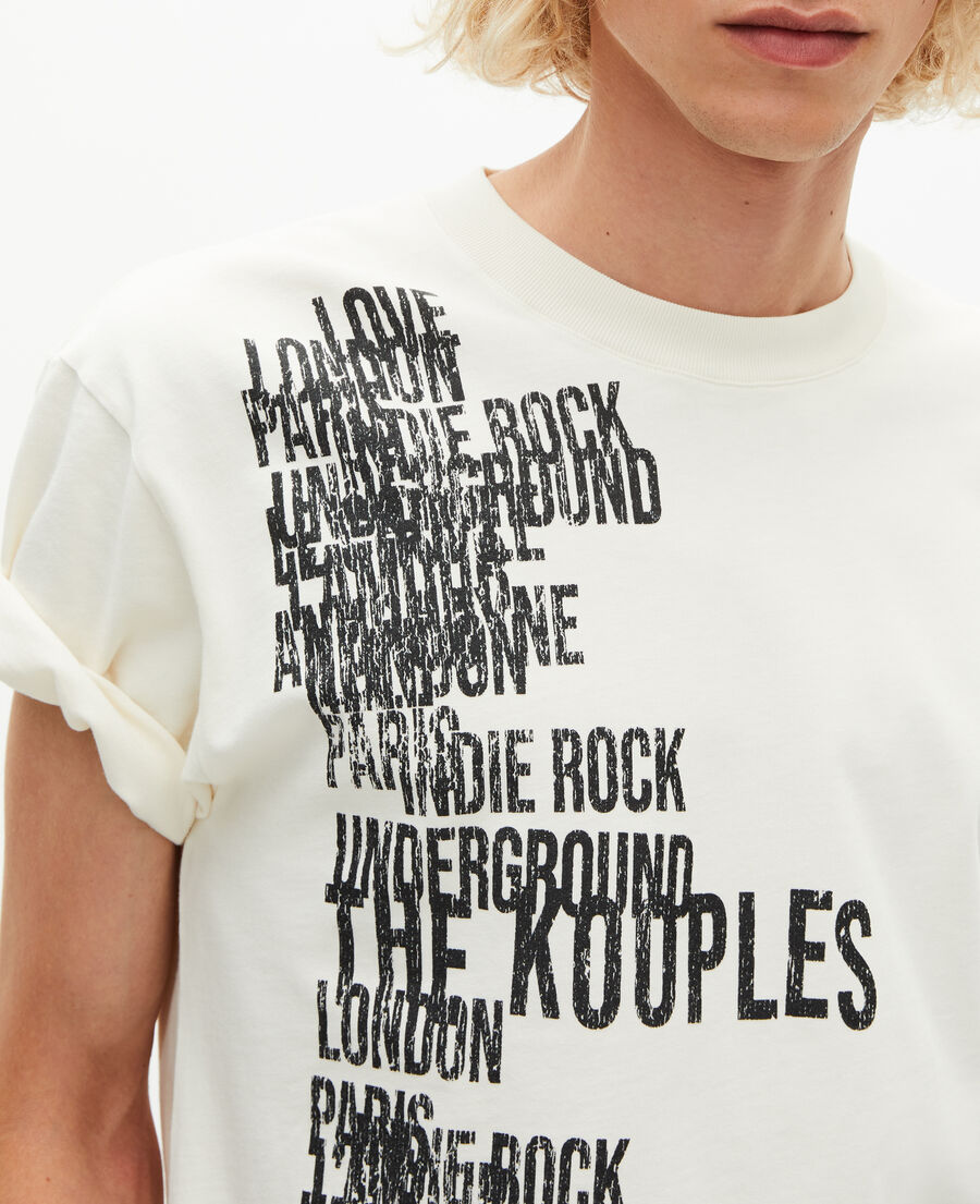 The Kooples H ECRU t-shirt with screen print the kooples ecru