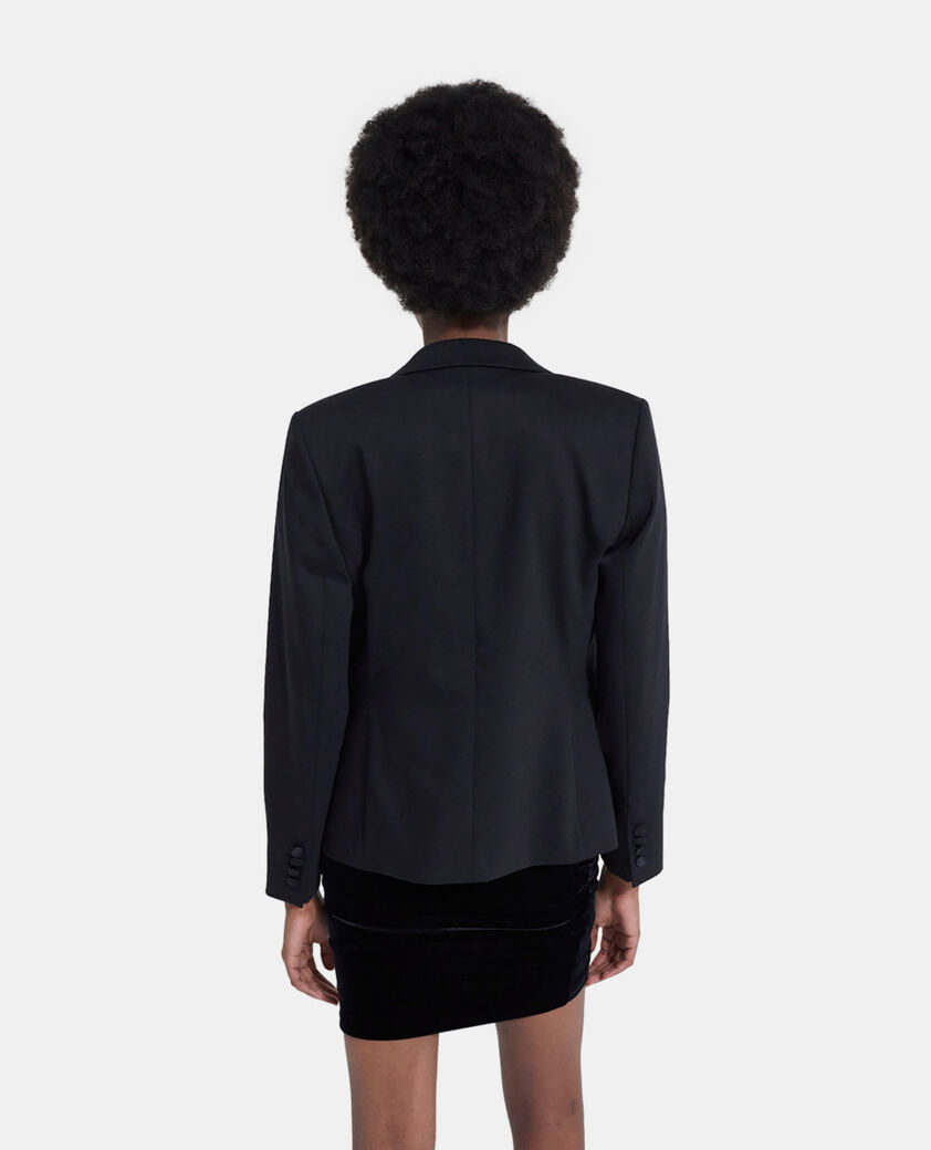 The Kooples WOMEN BLACK black wool suit jacket