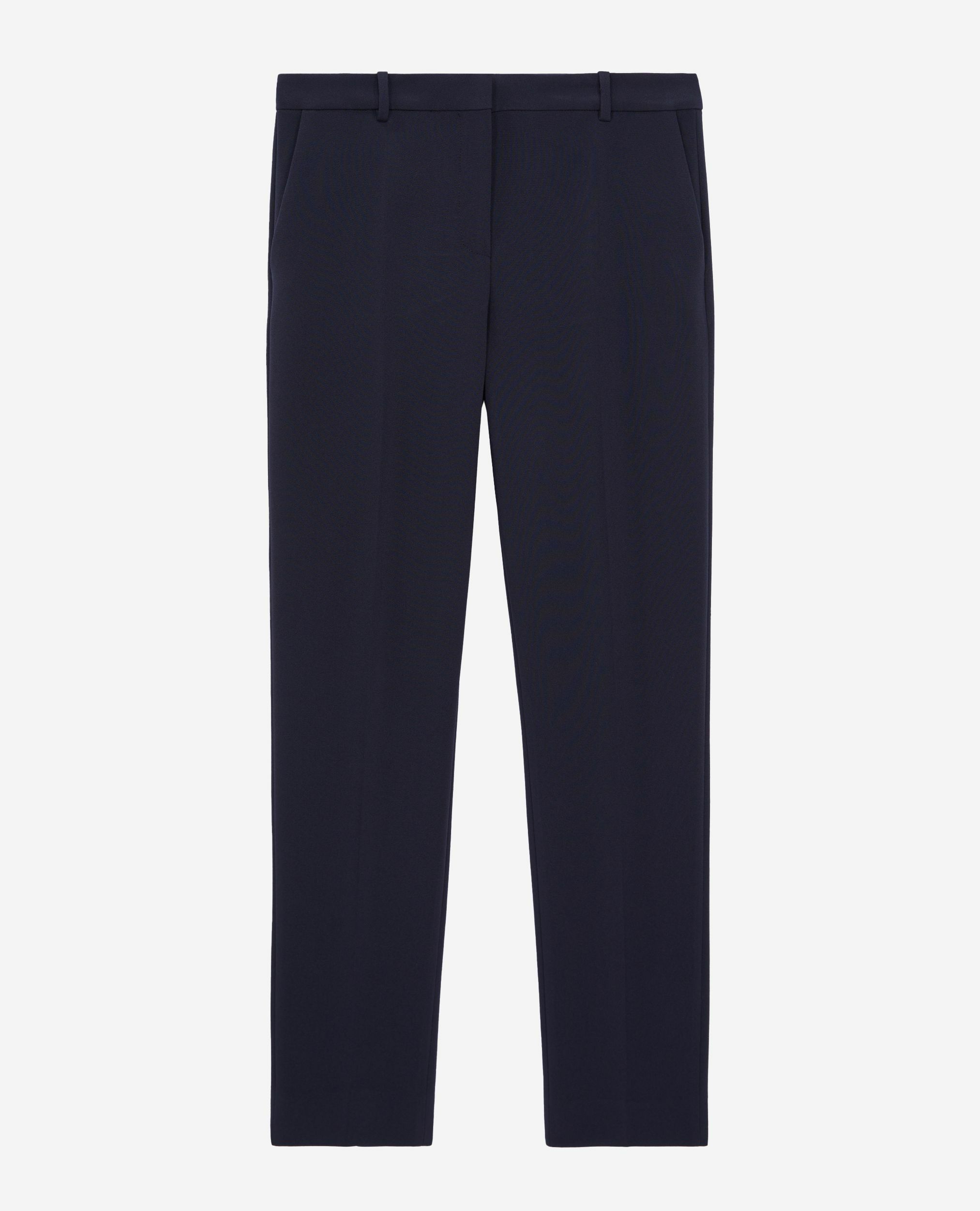 Slim-fit crepe pants navy blue, DARK NAVY, hi-res image number null