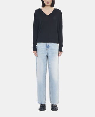 The Kooples DAMEN BLACK schwarzer pullover aus merinowolle