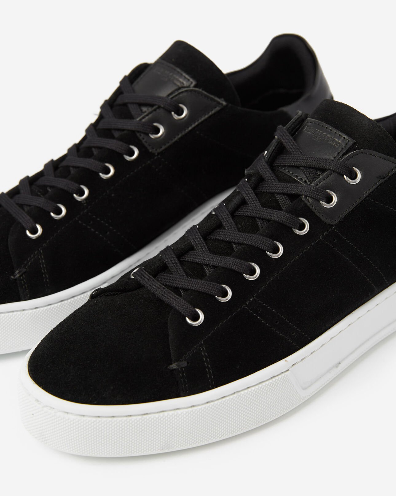 The Kooples HOMME BLACK baskets basses cuir noir