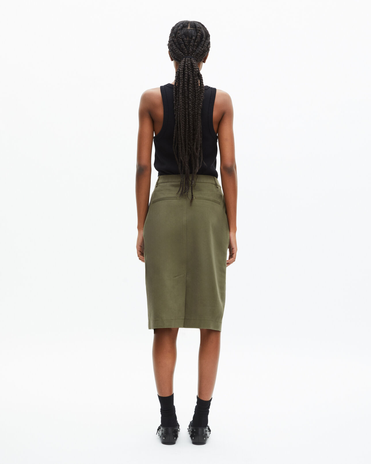 The Kooples DAMEN KAKI midi cargo-rock khaki