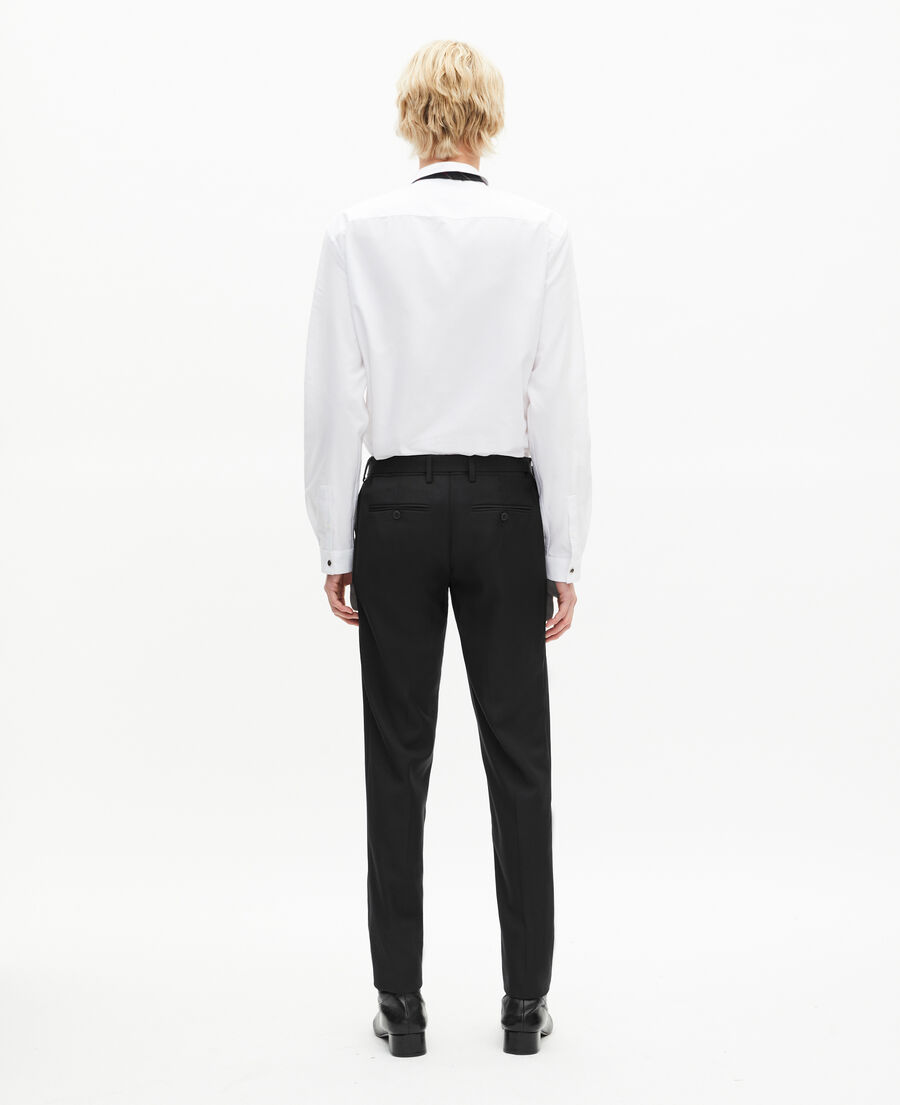 The Kooples HOMME BLACK pantalon de costume super 100's en laine noir