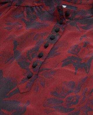 The Kooples FEMME BLACK - BURGUNDY top imprim&eacute; avec boutonnage