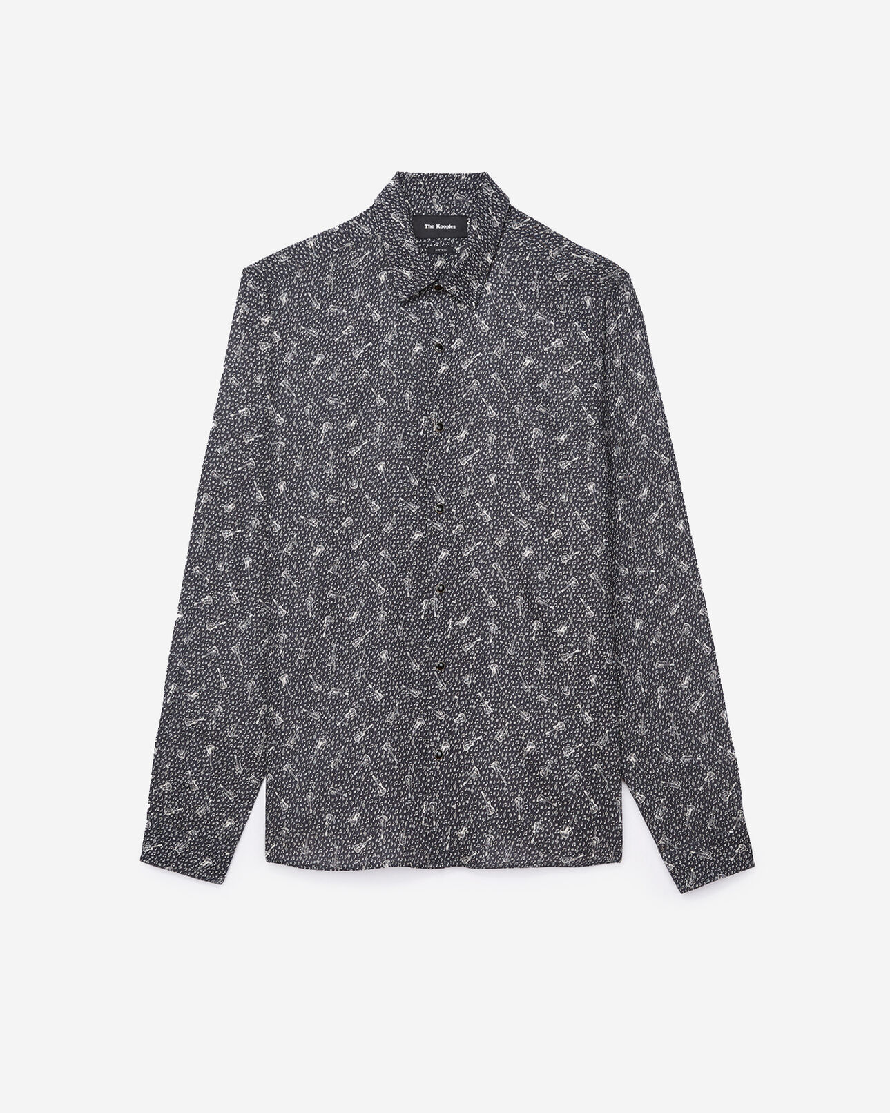 The Kooples HOMBRE DARK NAVY guitar notes navy shirt