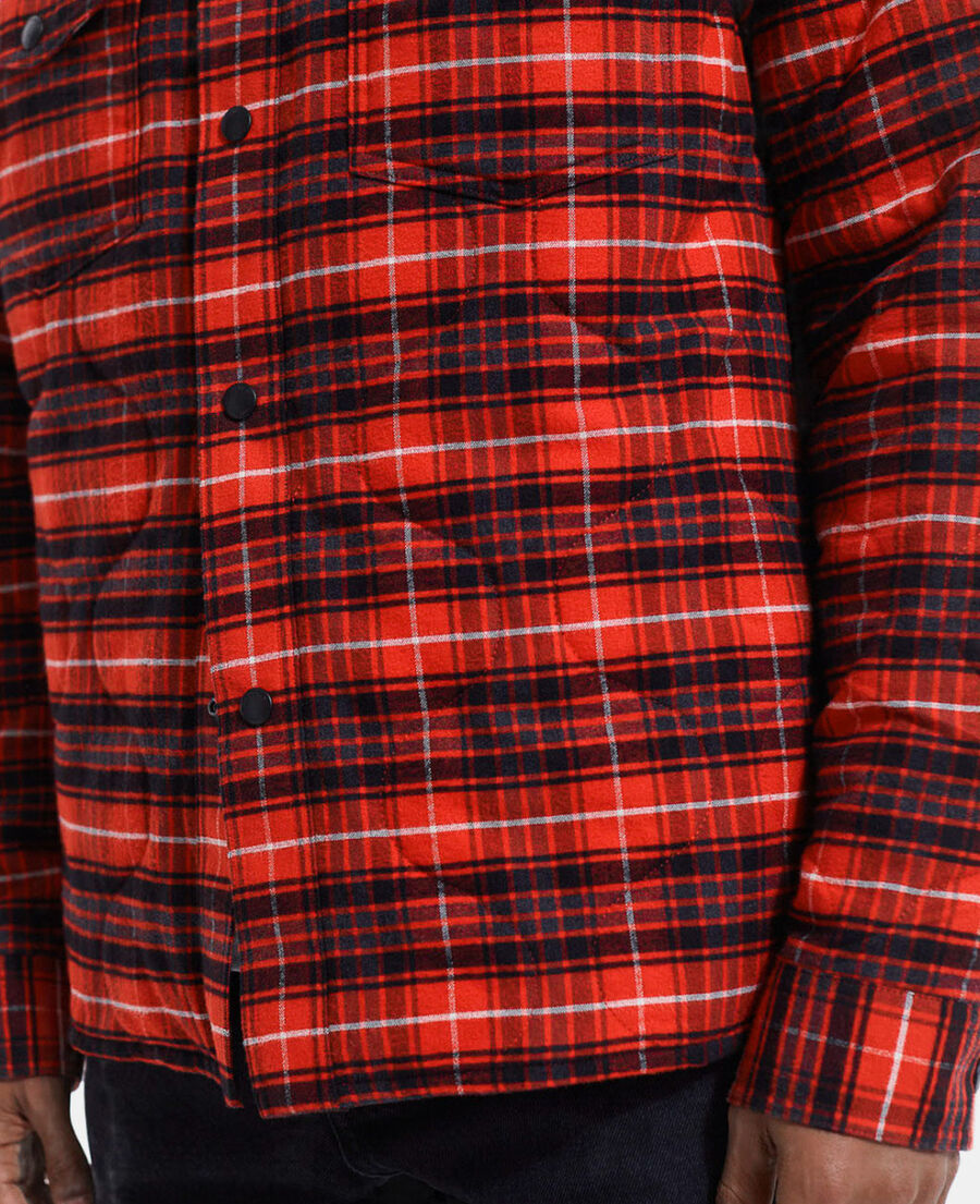 The Kooples MEN RED / BLACK red quilted cotton jacket with buttons