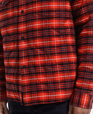 The Kooples MEN RED / BLACK red quilted cotton jacket with buttons