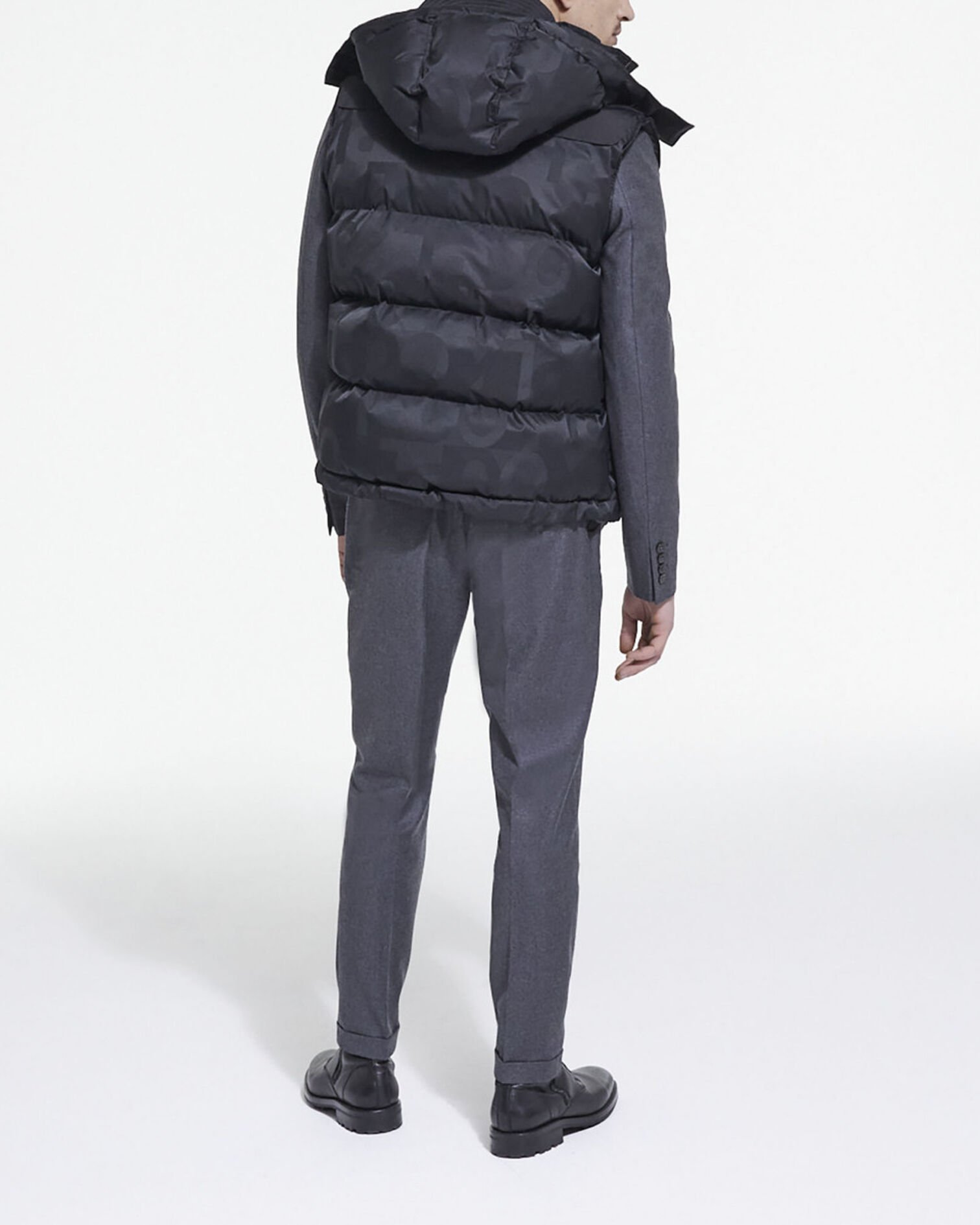 Black down jacket with The Kooples logo, BLACK, hi-res image number null