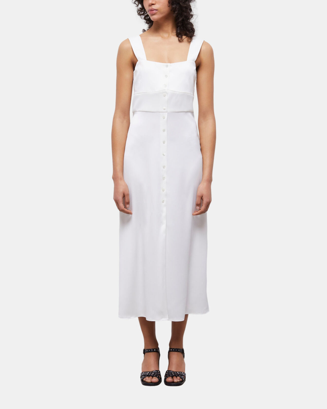 The Kooples F ECRU long white dress with buttoning