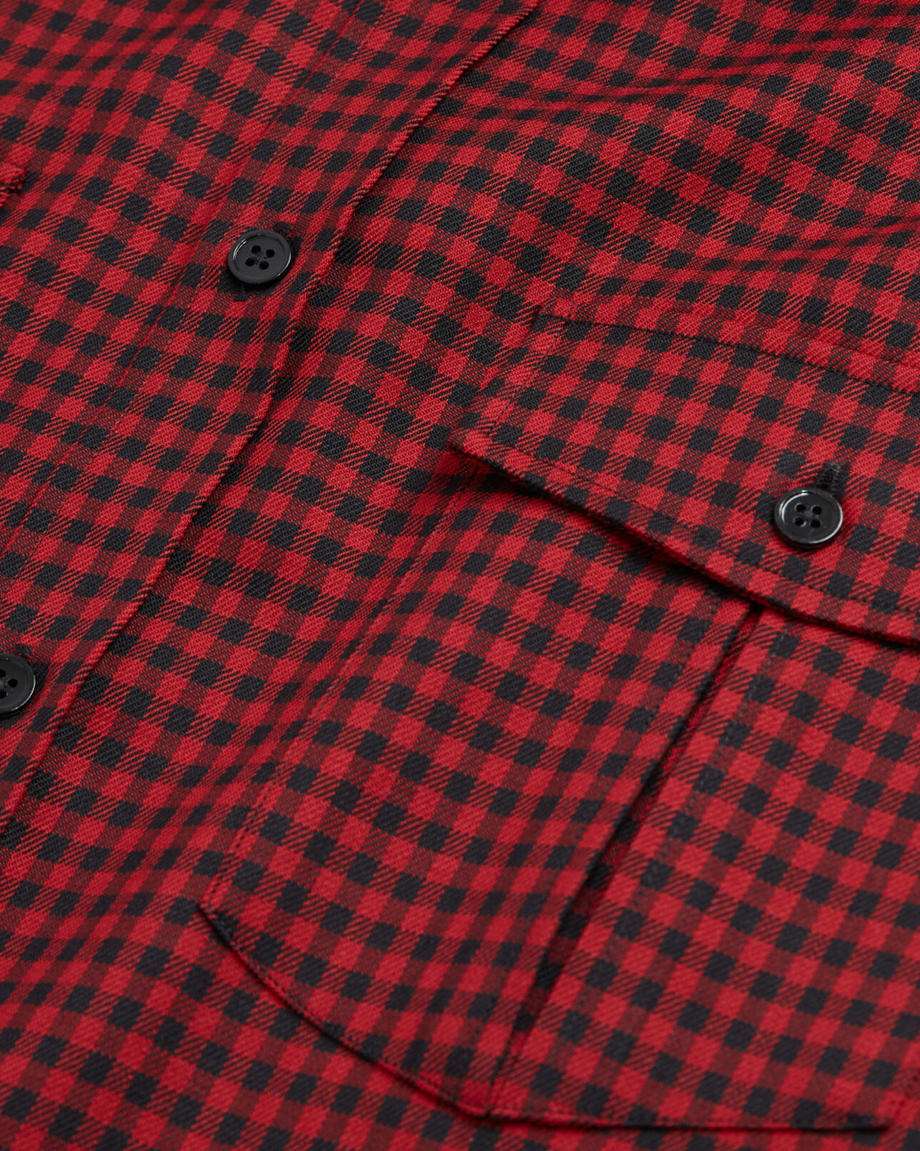The Kooples HOMME RED / BLACK chemise col classique en laine à carreaux