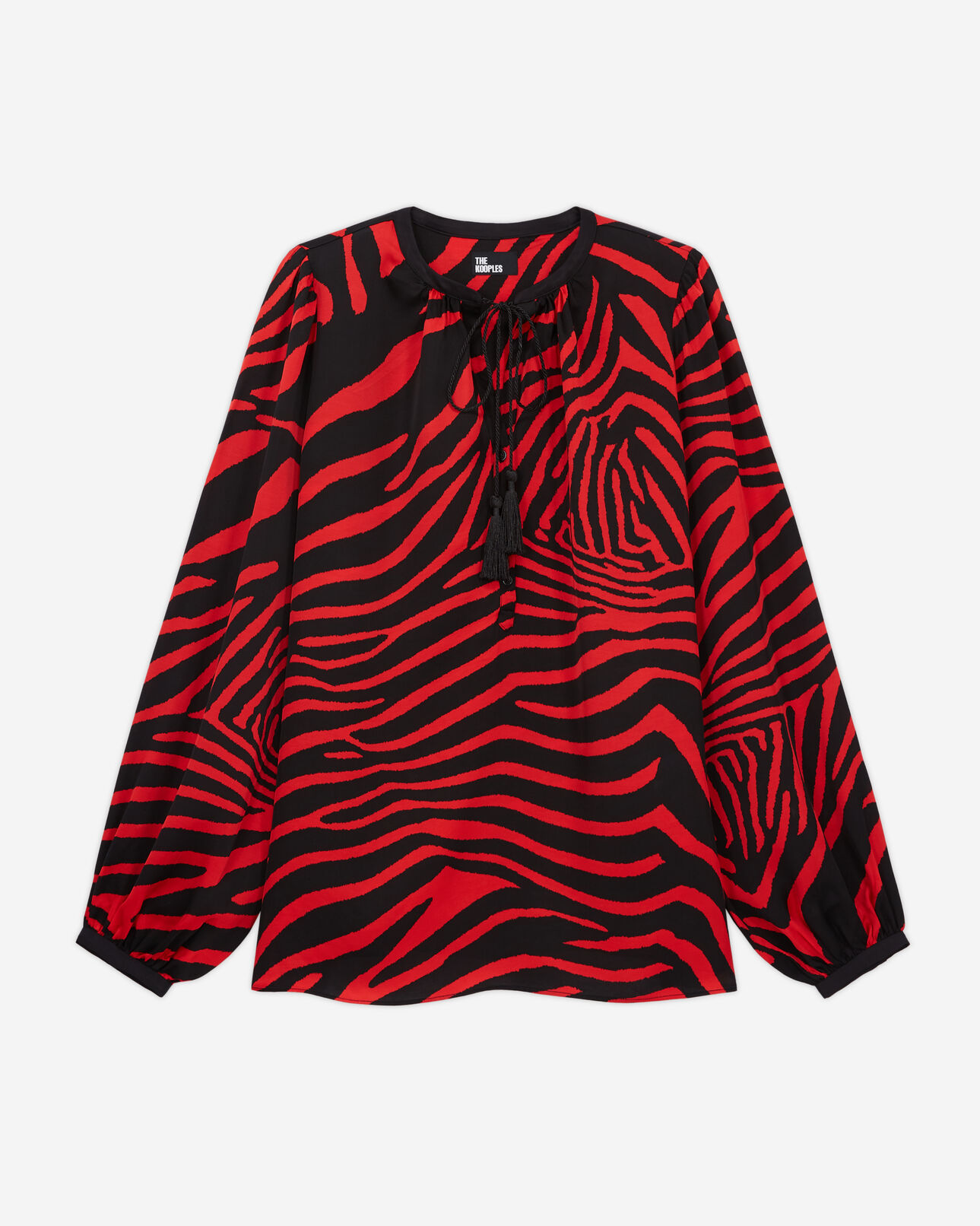 The Kooples FEMME BLACK - RED blouse imprimée zébré rouge