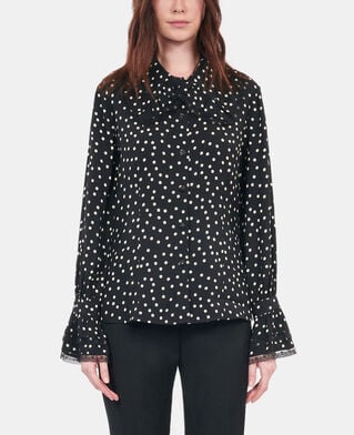 The Kooples FEMME BLACK WHITE chemise à pois noire