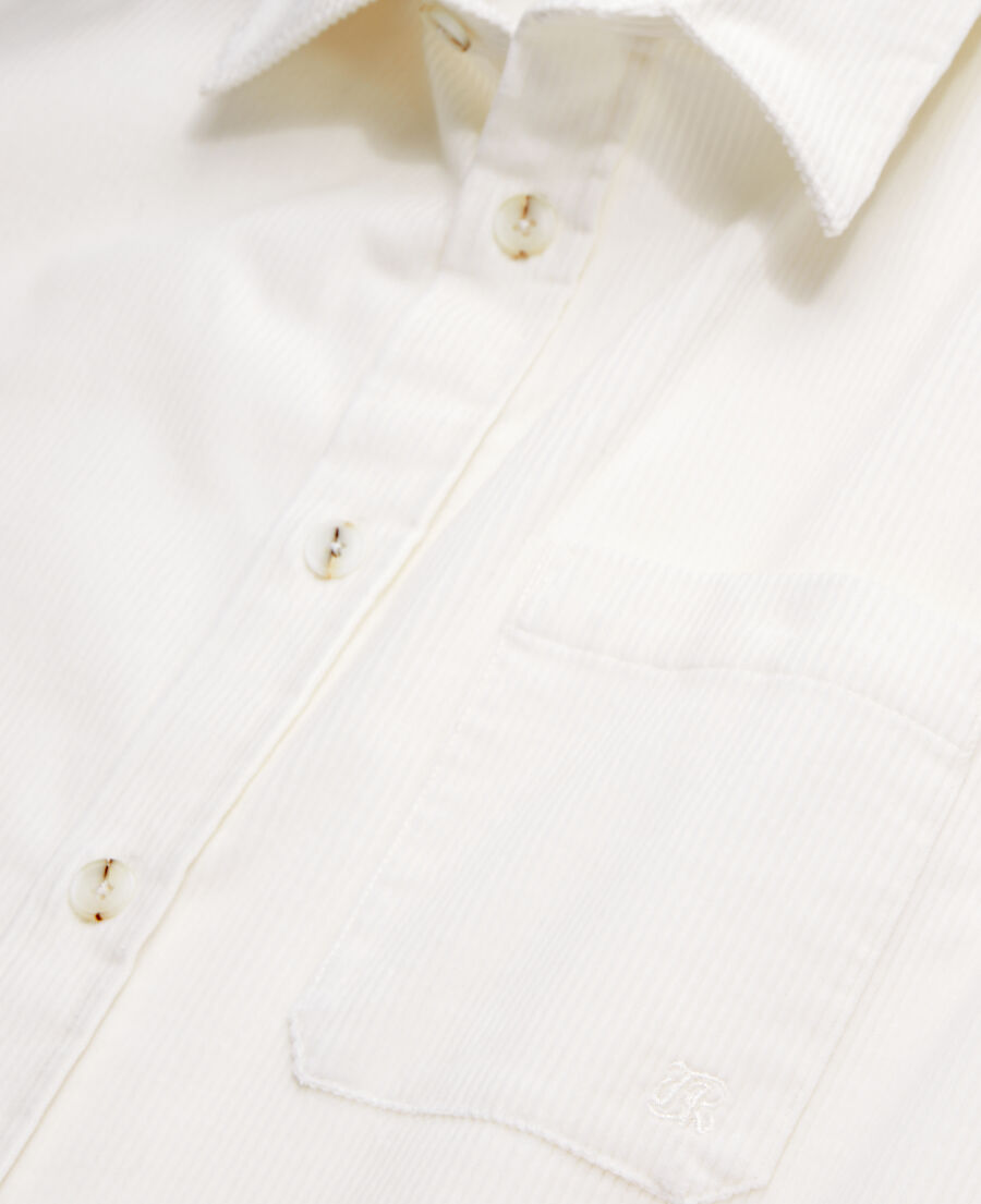 camisa blanco crudo terciopelo acanalado