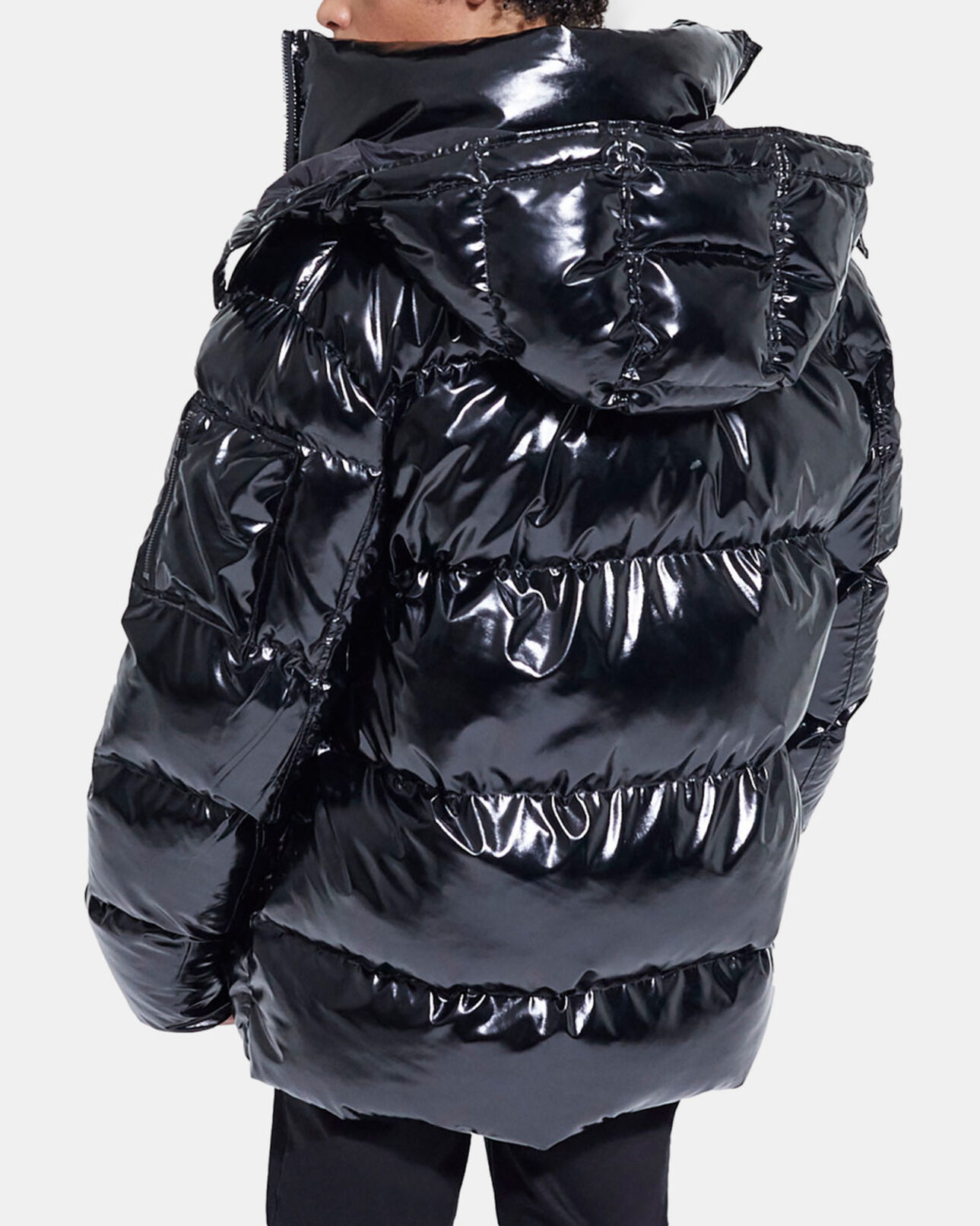 The Kooples HOMME BLACK doudoune oversize en vinyle noire