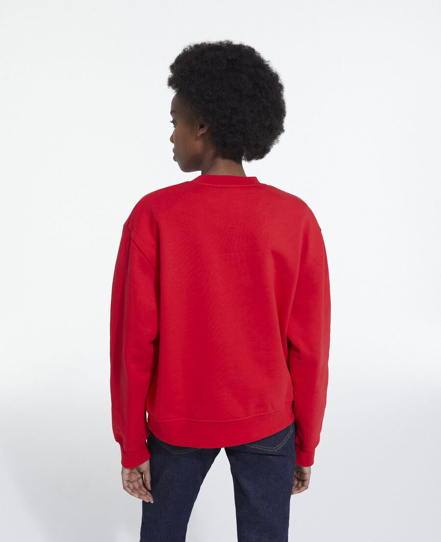 red cotton sweatshirt