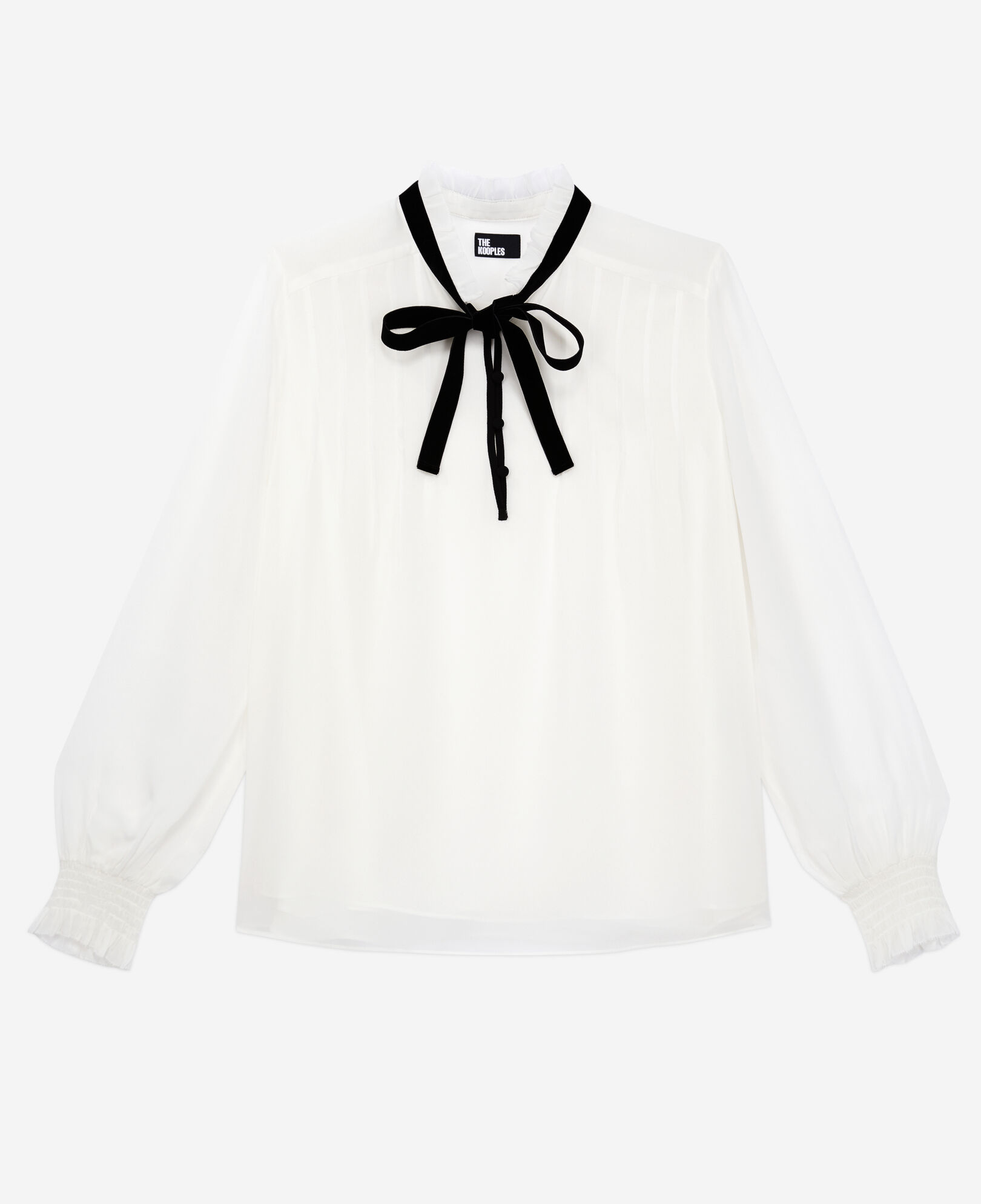 The Kooples FEMME OFF WHITE top écru avec détail en velours