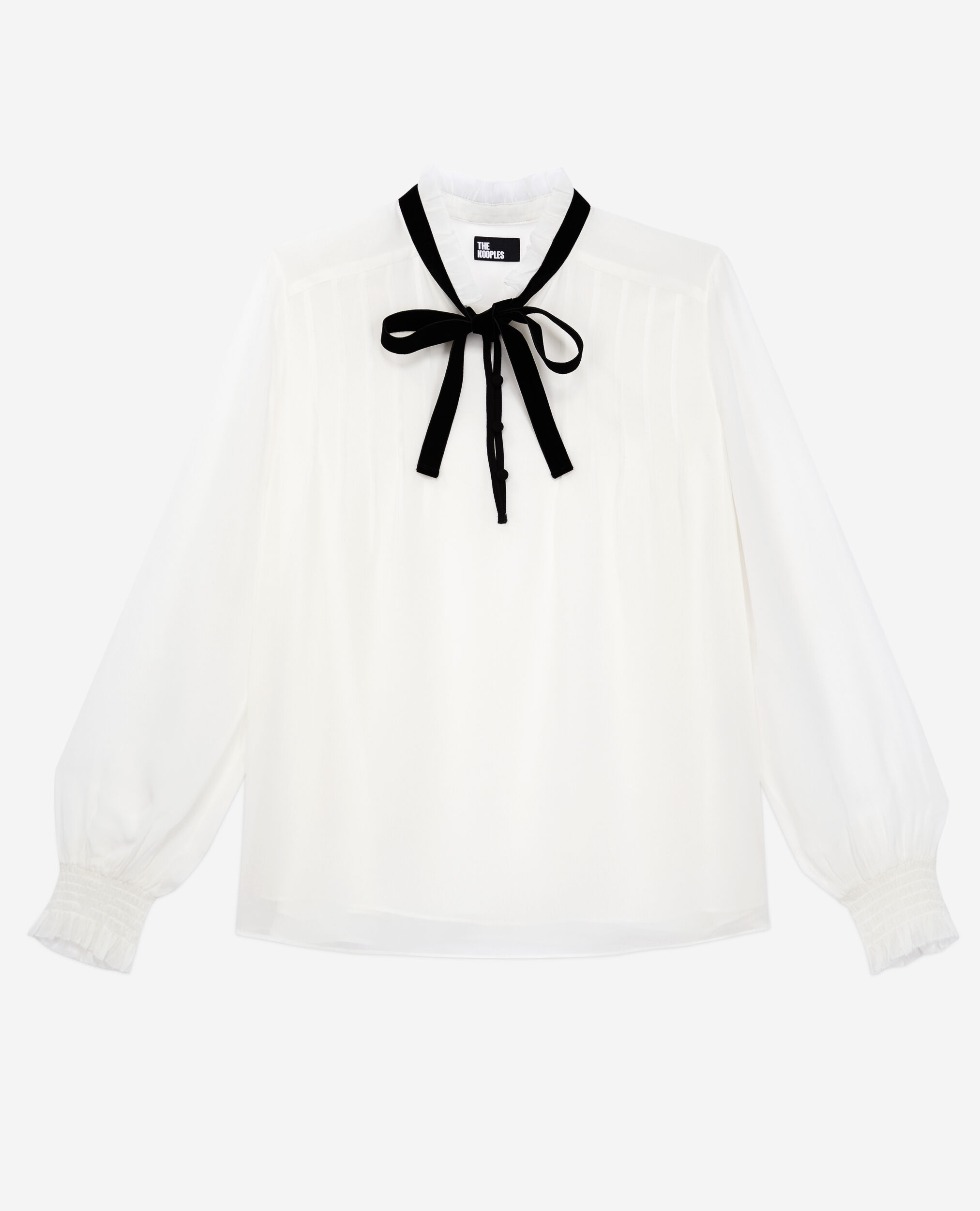 Top écru avec détail en velours, OFF WHITE, hi-res image number null