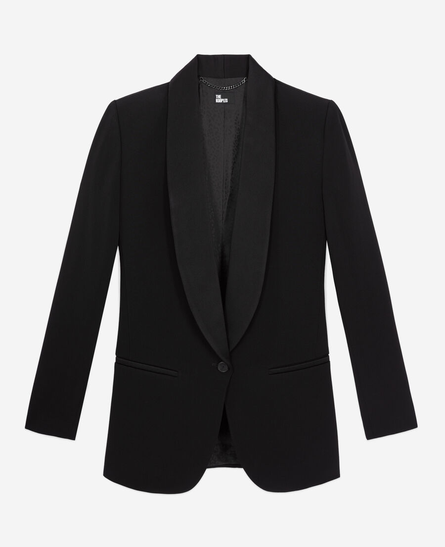 black crepe suit jacket