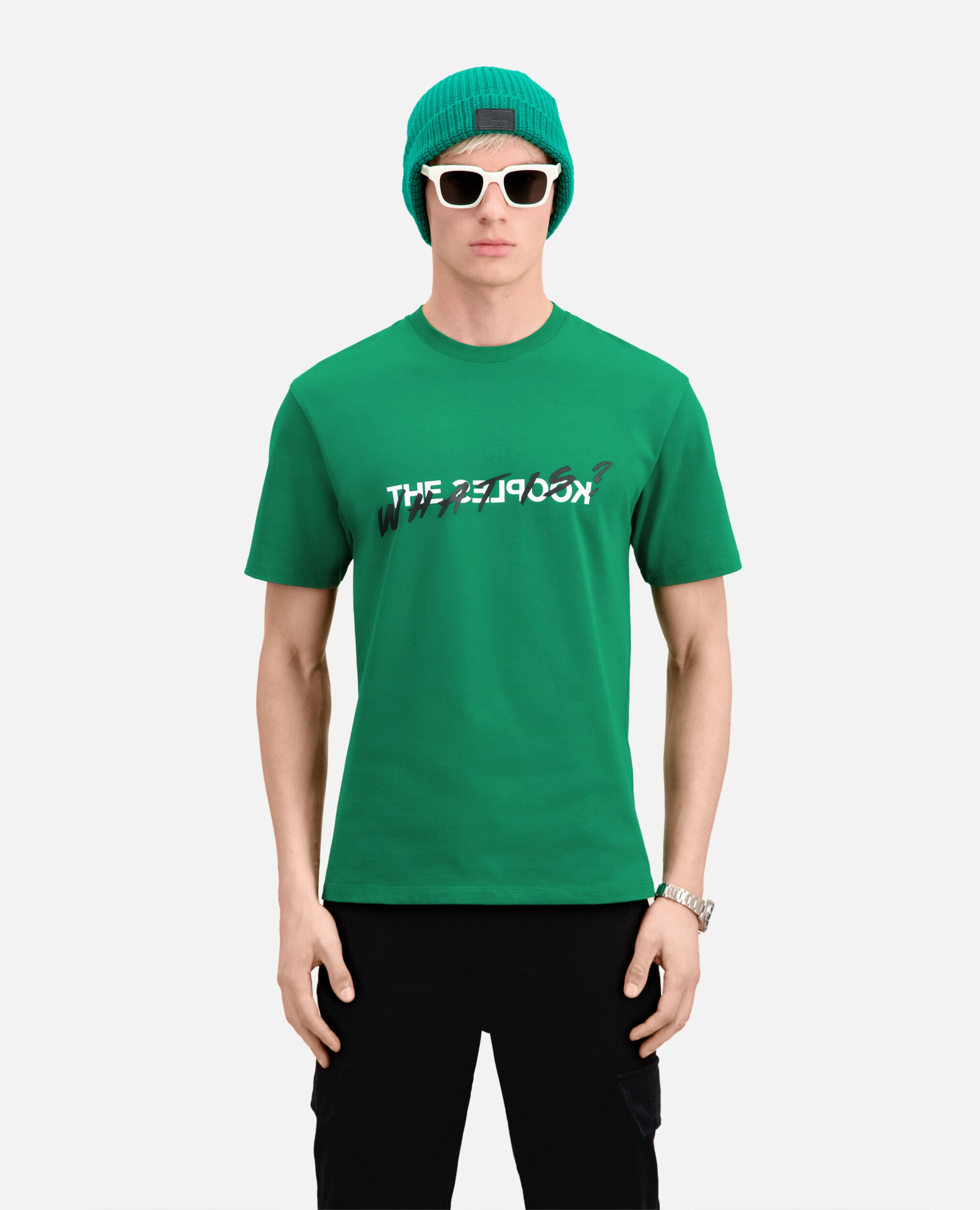 Grünes T-Shirt Herren „What is“, FOREST, hi-res image number null