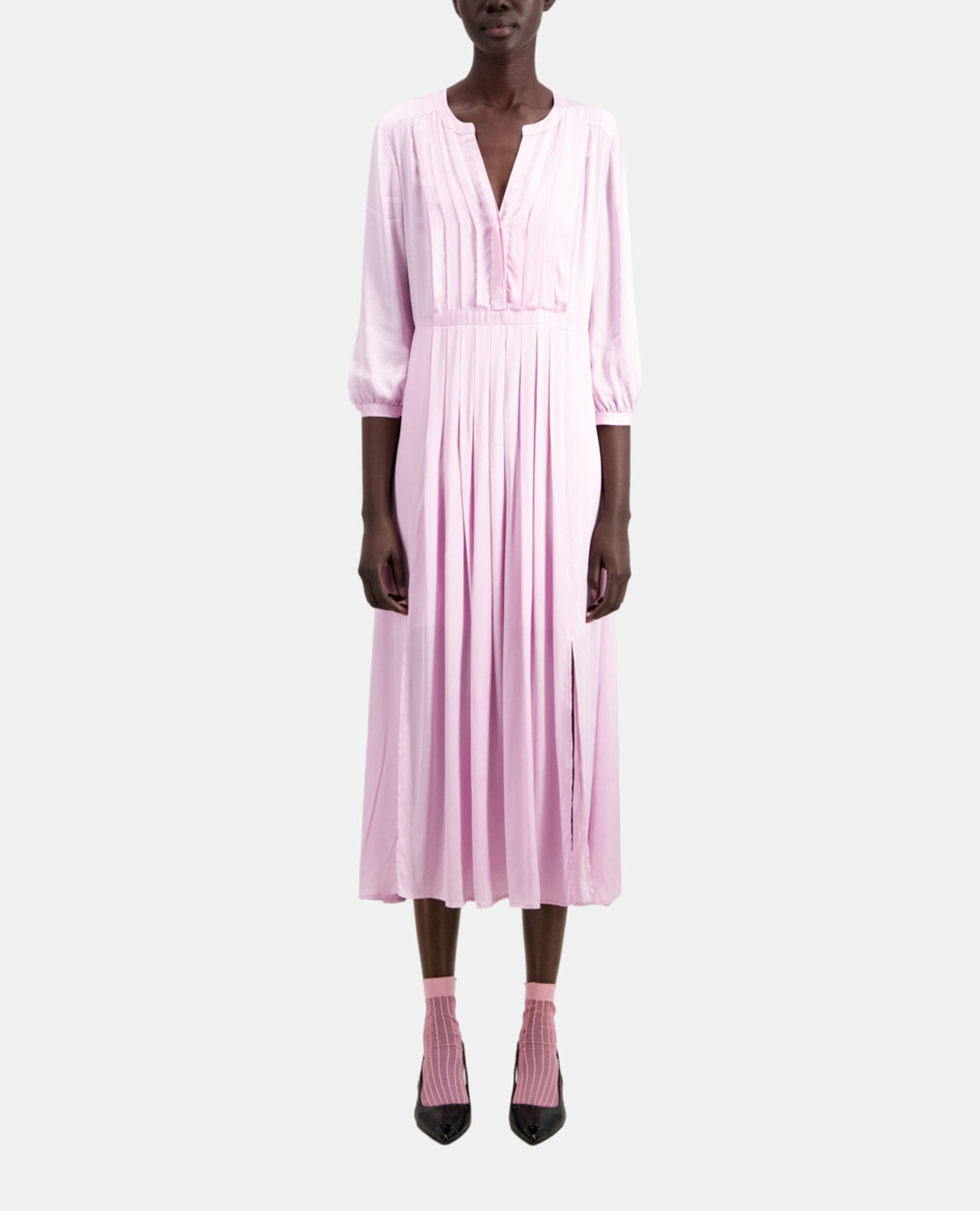 Langes, rosa Kleid mit Plissierung, PALE PINK, hi-res image number null