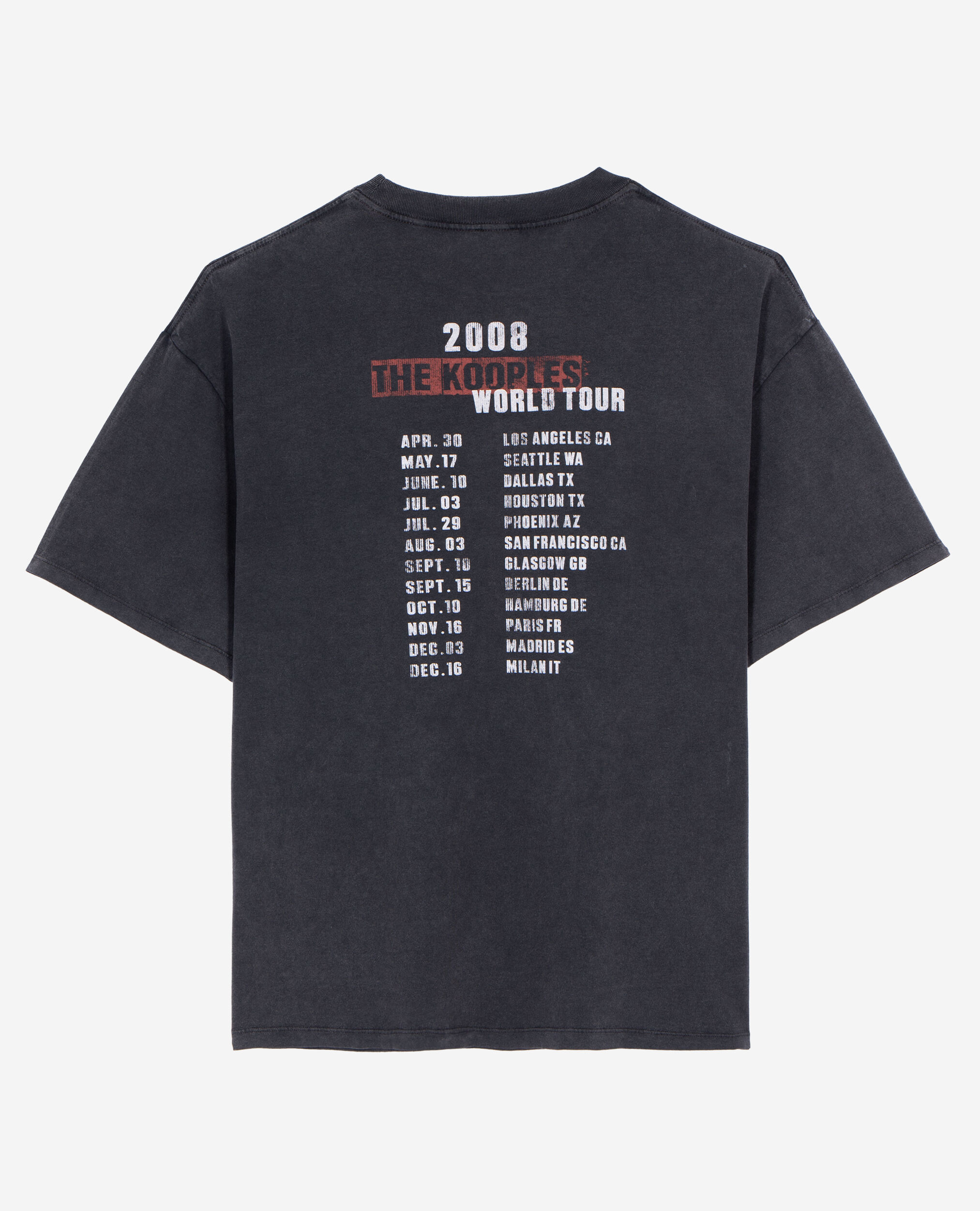 Black screen print T-shirt, BLACK WASHED, hi-res image number null