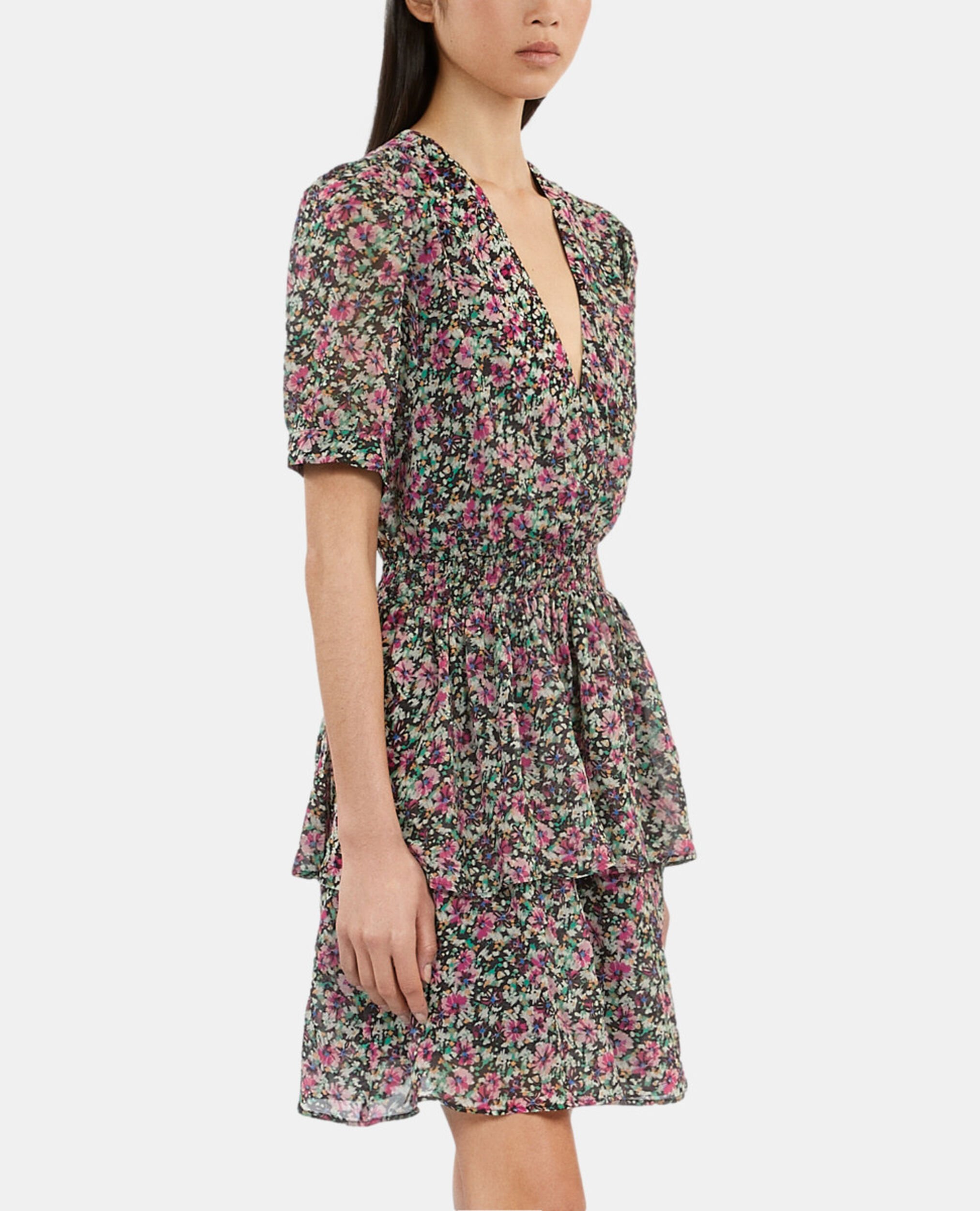 Short printed dress with smocks, MULTICO, hi-res image number null