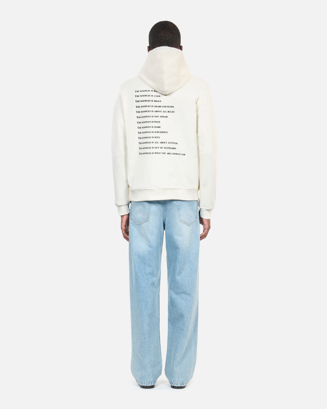 The Kooples MEN ECRU men's ecru sweatshirt with what is screen print