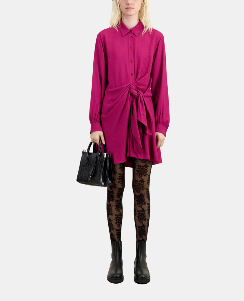 The Kooples MUJER RASPBERRY vestido corto rosa con drapeado