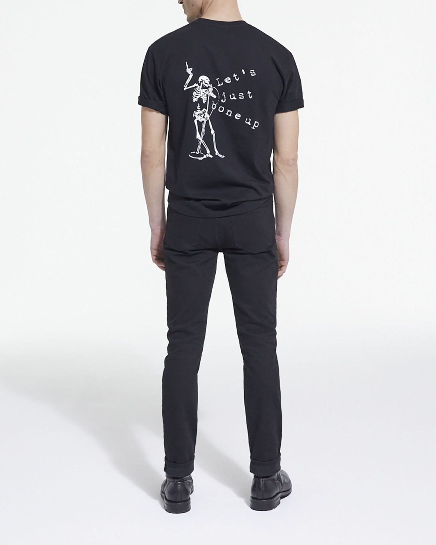 Black screen print T-shirt, BLACK, hi-res image number null