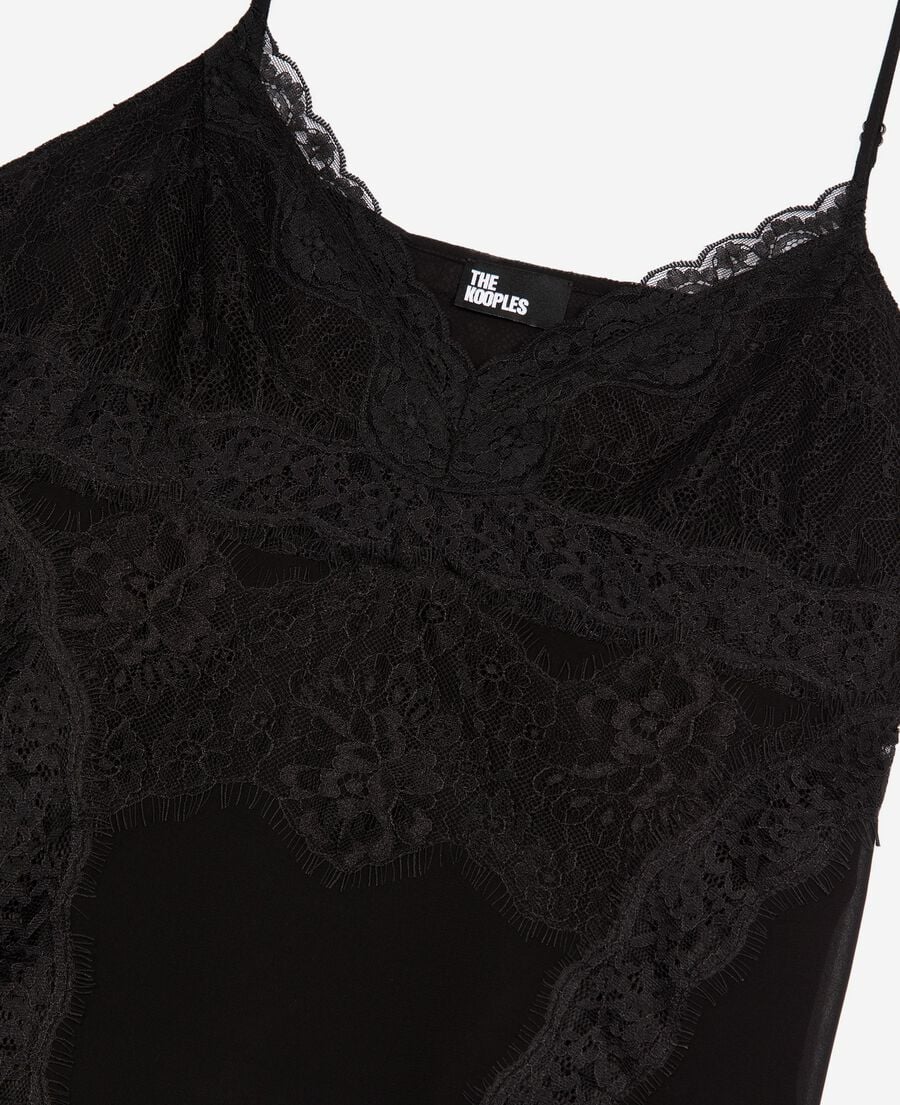The Kooples F BLACK black lace camisole
