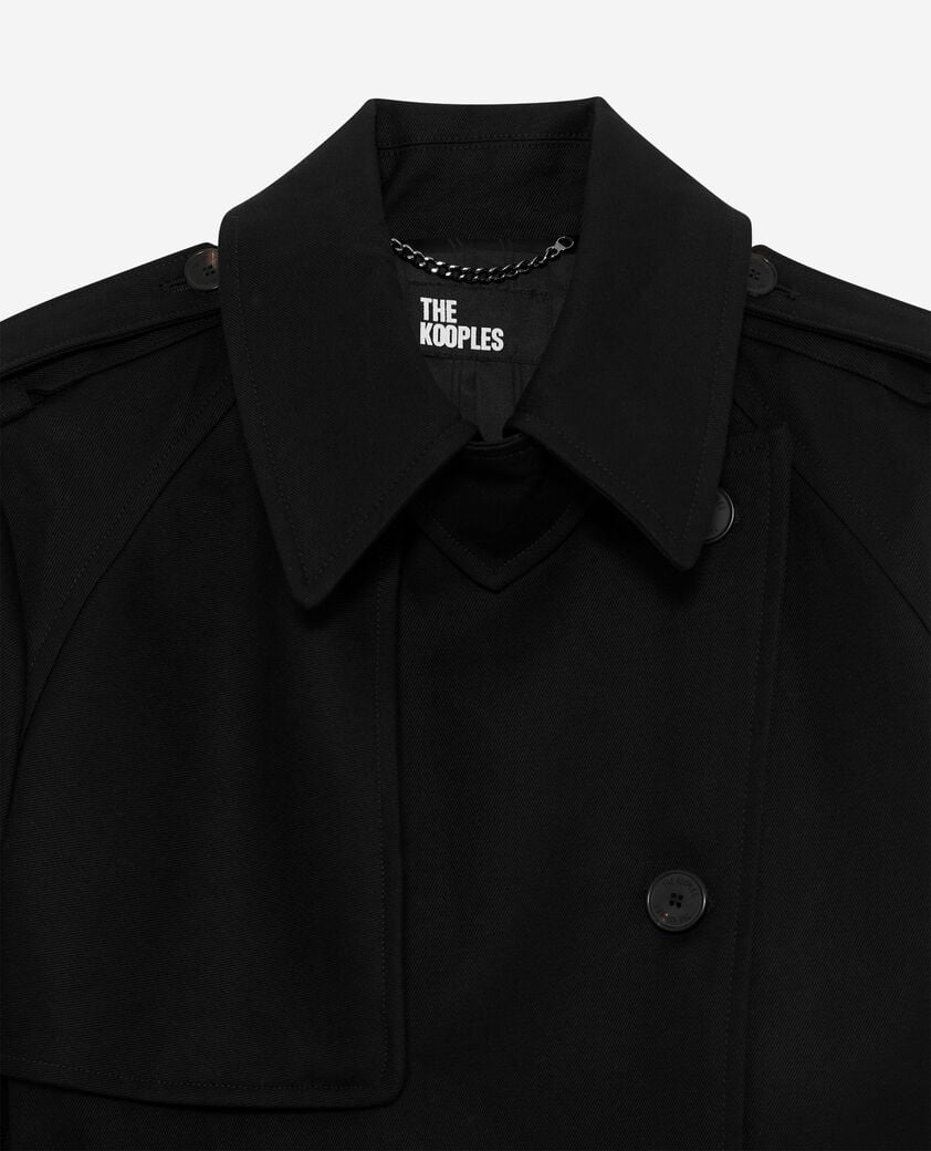 The Kooples FEMME BLACK trench long en coton noir