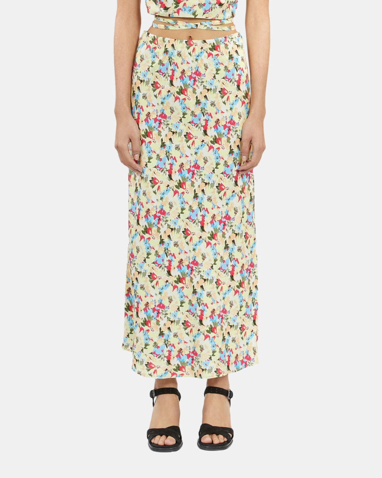 The Kooples FEMME YELLOW jupe longue fleurie