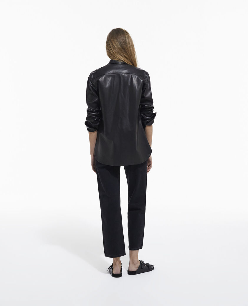 The Kooples WOMEN BLACK WASHED black straight-cut jeans