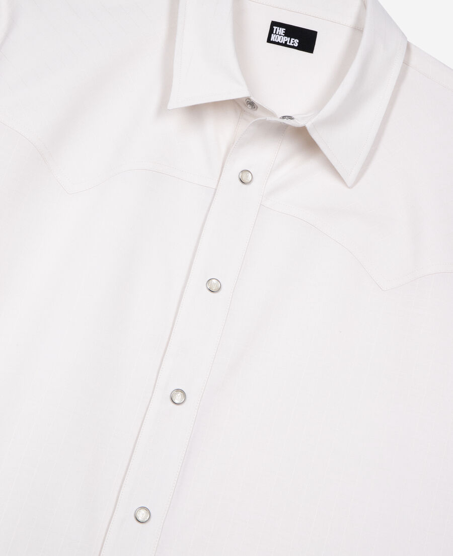 The Kooples MEN ECRU white short-sleeved shirt