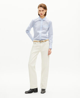 The Kooples F BLUE WHITE light blue micro check shirt