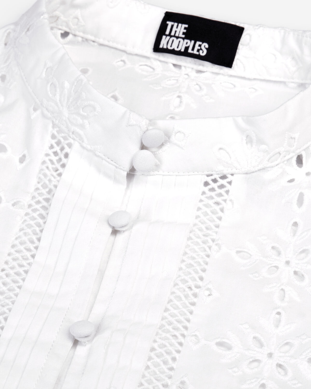 The Kooples WOMEN WHITE white shirt with english embroidery
