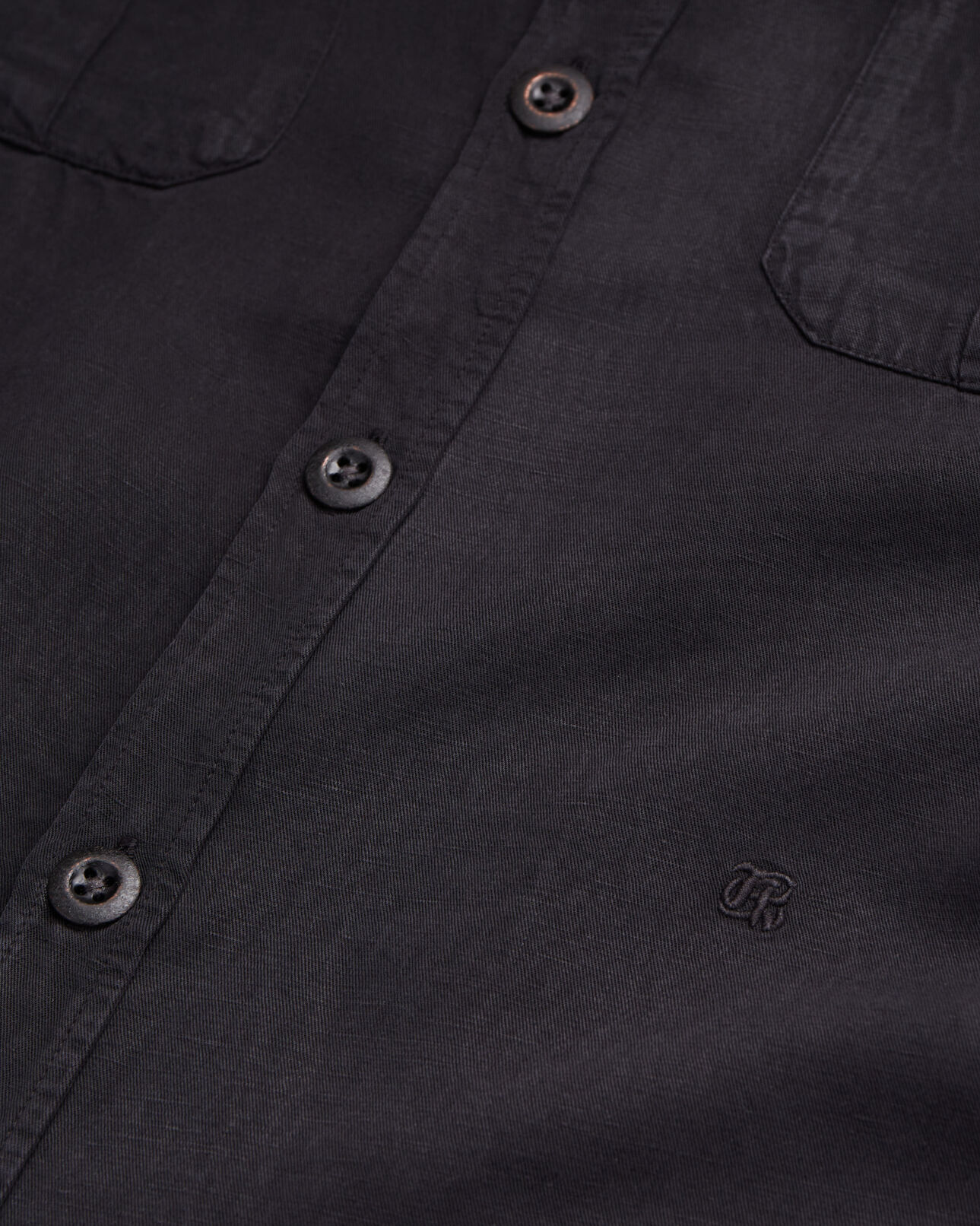 The Kooples MEN BLACK black lyocell and linen shirt