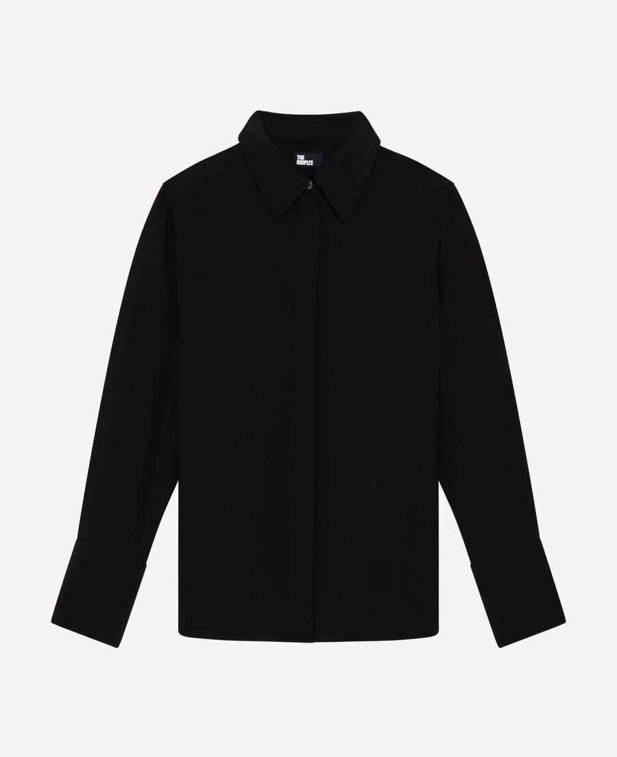 The Kooples WOMEN BLACK black satin shirt